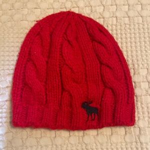 Abercrombie & Fitch Red Knit Beanie